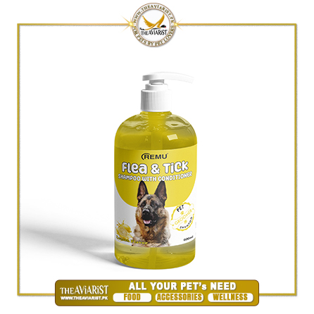 Groomer-Flea-Tick-Shampoo With Conditioner-Yellow-600ml